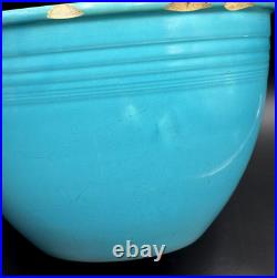 Vintage Fiesta TURQUOISE #7 NESTING BOWL with BOTTOM INNER RINGS Mixing 1936 Chips