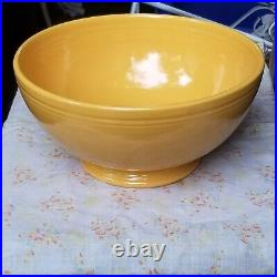 Vintage Fiesta YELLOW Large Footed Salad Bowl Pedestal Bowl Homer Laughlin 1940s
