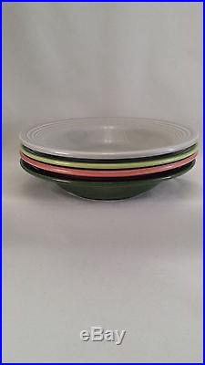 Vintage Fiestaware 1950 colors Deep Plates Lot of 4 Fiesta rimmed soup bowl p293