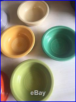 Vintage Fiestaware 4 3/4 Fruit Bowls Set of 10 Original Early Colors