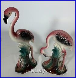 Vintage Flamingo Set with Pond Maddux of California Signed 1024