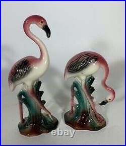 Vintage Flamingo Set with Pond Maddux of California Signed 1024