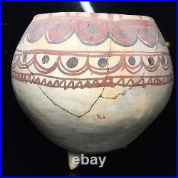 Vintage Folk Art Latin South American Tripod Pottery Vessel Bowl