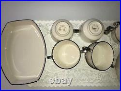 Vintage FranciscanMasterpieceChina Ivory with Platinum Band 8 Cups&2 dishesVG+used