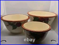 Vintage Franciscan Apple Pattern Set of 3 Nested Mixing Bowls USA