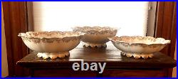 Vintage French Haviland Limoge Pink Roses Footed Serving Bowl Set Of 3 (69)