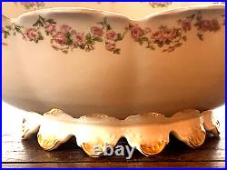 Vintage French Haviland Limoge Pink Roses Footed Serving Bowl Set Of 3 (69)