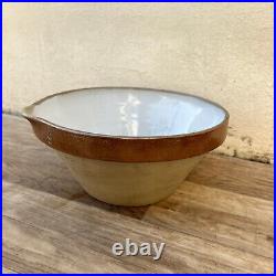 Vintage French Pottery mixing Tian Confit Bowl stoneware gres 10 1/4 2509226