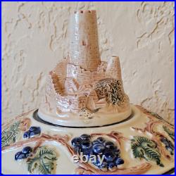 Vintage GERZ German Castle Tureen Punch / Soup Bowl 6 Individual Mugs Cups Set