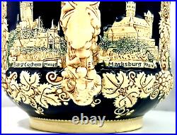 Vintage German Castle Punch Bowl Tureen and Cup Set Marzi and Remy 14pc EUC