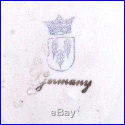 Vintage German Porcelain Floral Bowl Marked Germany with Von Schierholz Stamp