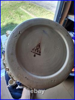 Vintage Gerz German Castle Stoneware Punch Bowl Set. Excellent Condition