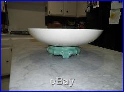 Vintage Gladding Mcbean Large Turquoise Centerpiece Bowl With Stand #21 Base