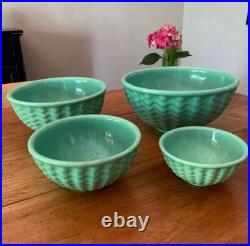 Vintage Gladding-mcbean Green Mixing Bowls Set #12 #10 #8 #6