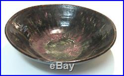 Vintage Glazed Redware Color Pottery Bowl Author Sign