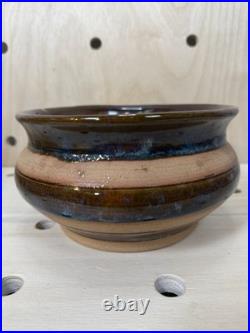 Vintage Glidden # 2 Pottery Stoneware MCM Bowl Dish Glazed Brown