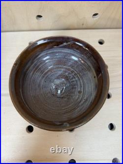 Vintage Glidden # 2 Pottery Stoneware MCM Bowl Dish Glazed Brown