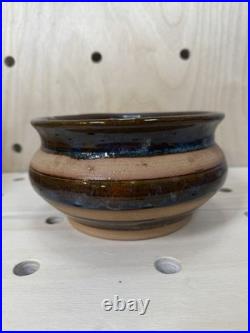 Vintage Glidden # 2 Pottery Stoneware MCM Bowl Dish Glazed Brown