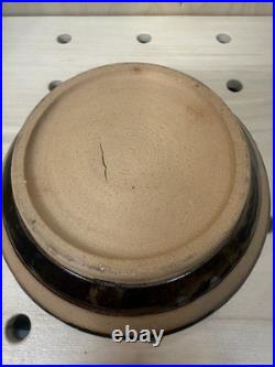 Vintage Glidden # 2 Pottery Stoneware MCM Bowl Dish Glazed Brown