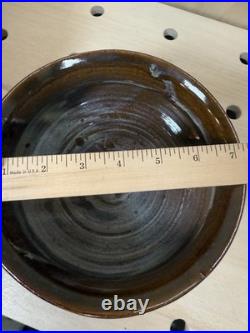 Vintage Glidden # 2 Pottery Stoneware MCM Bowl Dish Glazed Brown