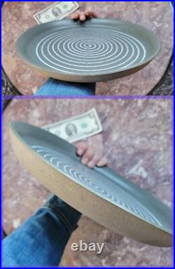 Vintage Gordon MARTZ Studio Pottery Platter/Plate/Shallow Bowl Spiral 12 3/4