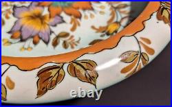 Vintage Gouda Ceramic Pottery Holland Royal Zuid Kitty Floral Bowl 9.5 3206