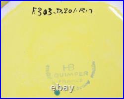 Vintage HB QUIMPER Octagonal Yellow SOLEIL Dinnerware LARGE SERVING BOWL 12