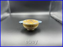 Vintage HB Quimper Faience Bowl Hand-Painted Breton Figure, Blue & Yellow