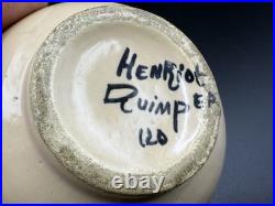 Vintage HB Quimper Faience Bowl Hand-Painted Breton Figure, Blue & Yellow