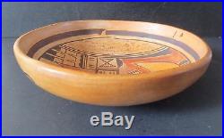 Vintage HOPI pottery shallow bowl polychrome 6 diameter