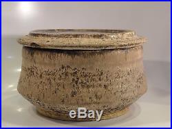 Vintage HUGE McCarty Pottery Merigold Miss MS Water Bottom Lidded Vessel Bowl