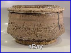 Vintage HUGE McCarty Pottery Merigold Miss MS Water Bottom Lidded Vessel Bowl