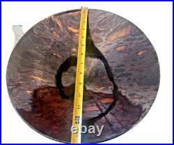 Vintage Haeger Potter 13.5 large Brown shimmery Glaze MCM art deco Bowl dish