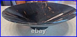 Vintage Haeger Potter 13.5 large Brown shimmery Glaze MCM art deco Bowl dish