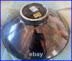 Vintage Haeger Potter 13.5 large Brown shimmery Glaze MCM art deco Bowl dish