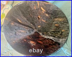 Vintage Haeger Potter 13.5 large Brown shimmery Glaze MCM art deco Bowl dish