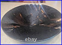 Vintage Haeger Potter 13.5 large Brown shimmery Glaze MCM art deco Bowl dish