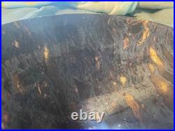 Vintage Haeger Potter 13.5 large Brown shimmery Glaze MCM art deco Bowl dish