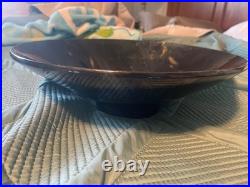 Vintage Haeger Potter 13.5 large Brown shimmery Glaze MCM art deco Bowl dish