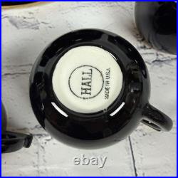 Vintage Hall Tom Jerry Bowl Set Bowl 10 Mugs Cups Egg Nog Black Gold Holiday Vintage Hall Tom Jerry Bowl Set Bowl 10 Mugs Cups Egg Nog Black Gold Holiday