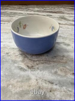 Vintage Hall's Superior Kitchenware Nesting Mixing Bowl Set Blue Floral 4 Pc