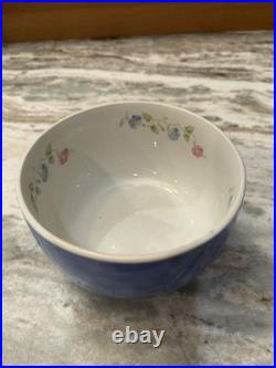 Vintage Hall's Superior Kitchenware Nesting Mixing Bowl Set Blue Floral 4 Pc