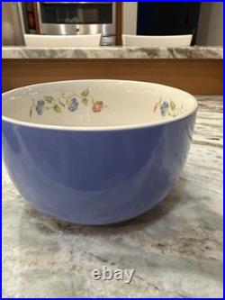 Vintage Hall's Superior Kitchenware Nesting Mixing Bowl Set Blue Floral 4 Pc