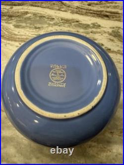 Vintage Hall's Superior Kitchenware Nesting Mixing Bowl Set Blue Floral 4 Pc