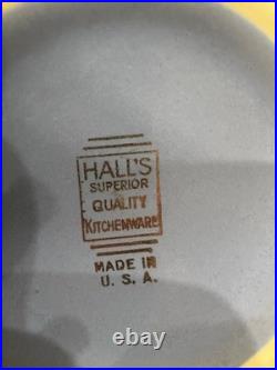 Vintage Hall's Superior Nesting Bowls Set of 3 Blue Floral USA Made