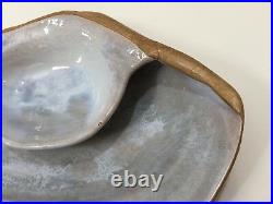Vintage Hammat Original 398-N Large Clay Clam Shell Bowl Chip & Dip, 16 1/2 L