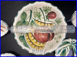 Vintage Hand Painted In Italy Vegetable Themed Salad Bowl Set