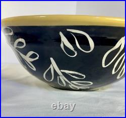 Vintage Hand-Painted Pottery Droll Designs Large Mixing/Serving Bowl 11.5X5