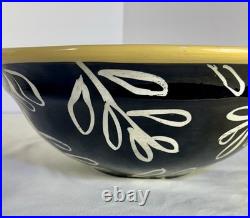 Vintage Hand-Painted Pottery Droll Designs Large Mixing/Serving Bowl 11.5X5