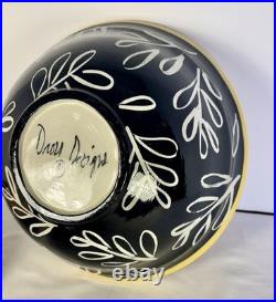 Vintage Hand-Painted Pottery Droll Designs Large Mixing/Serving Bowl 11.5X5